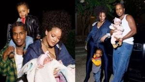 Rihanna and A$AP Rocky unveil the face of their second child Riot Rose (Photos)