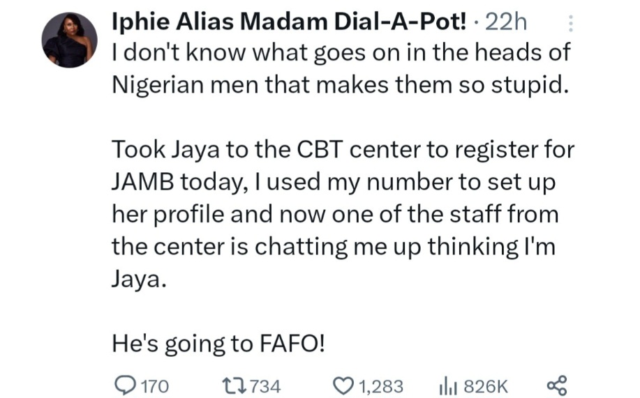 Mum rages after a man at JAMB CBT centre took her number from the system to chat with her 15-year-old daughter