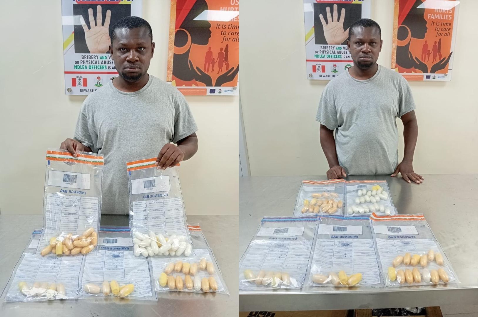 Brazil returnee feigns sickness to evade arrest; excretes 60 wraps of cocaine in custody (video)