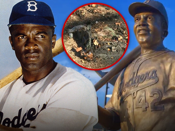 Man arrested for destroying and stealing Jackie Robinson statue