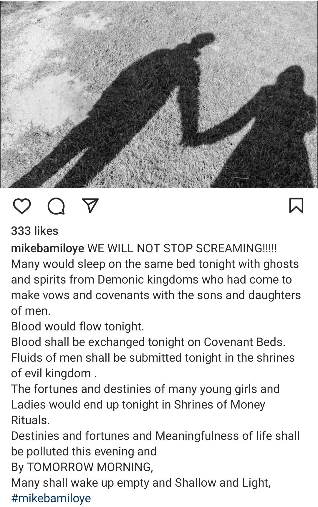 "Many would sleep on the same bed tonight with ghosts and spirits" Mike Bamiloye warns those celebrating Valentine