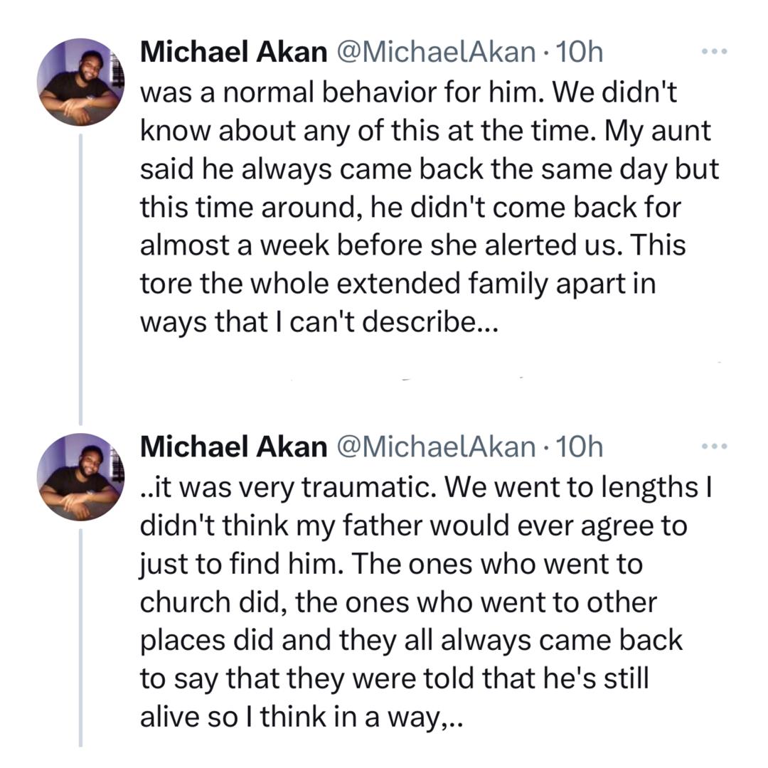 Nigerian man recounts how his brother got missing for two years and suddenly returned him