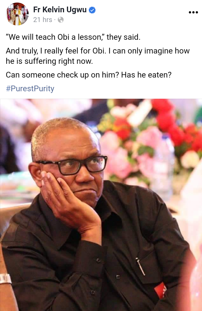 I really feel for Peter Obi  - Nigerian Catholic priest says