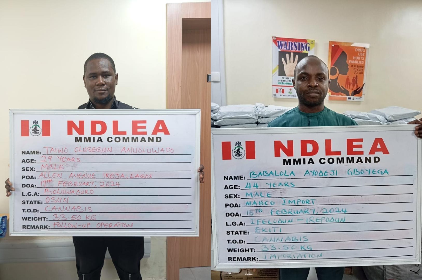 NDLEA intercepts large consignment of Loud concealed in loudspeakers at Lagos airport (photos/videos)