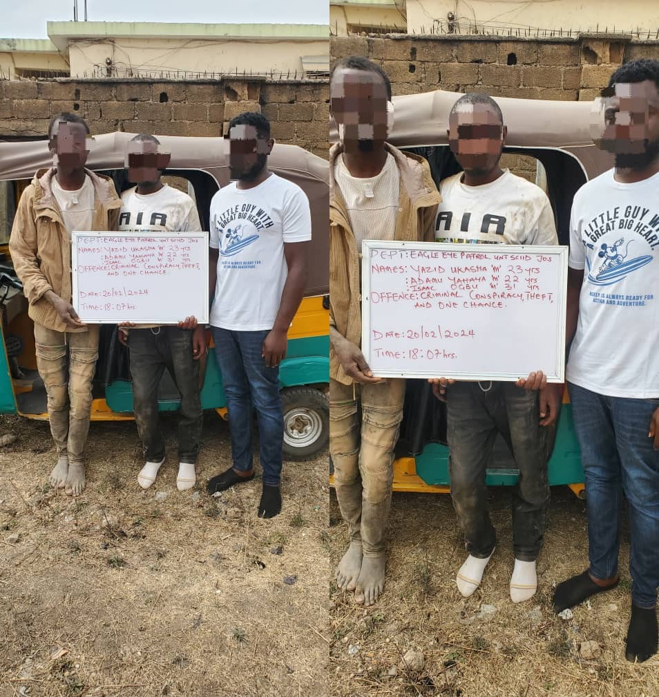 Plateau police nabs one-chance gang operating with tricycle in Jos