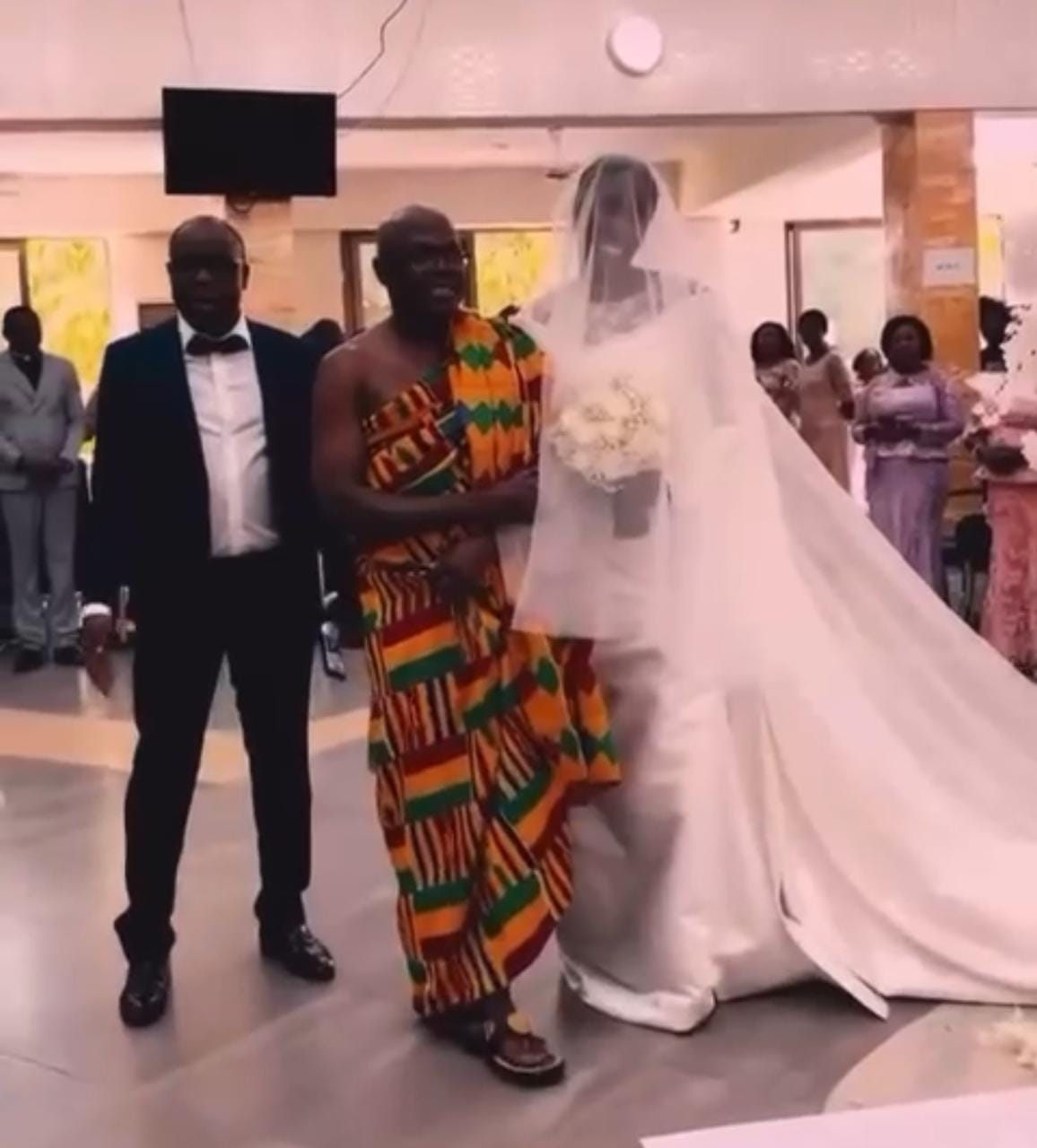 First photos and videos from the church wedding of gospel artiste, Moses Bliss, and his Ghanaian bride, Marie Wiseborn