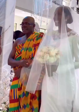 First photos and videos from the church wedding of gospel artiste, Moses Bliss, and his Ghanaian bride, Marie Wiseborn