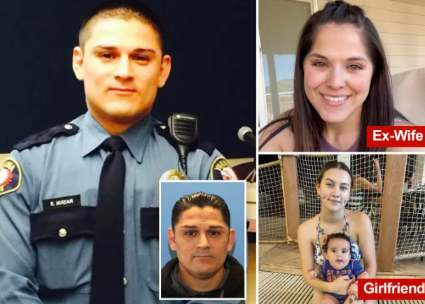 Cop shot himself in head while on run with 1-year-old son after allegedly gunning down ex-wife and teen girlfriend