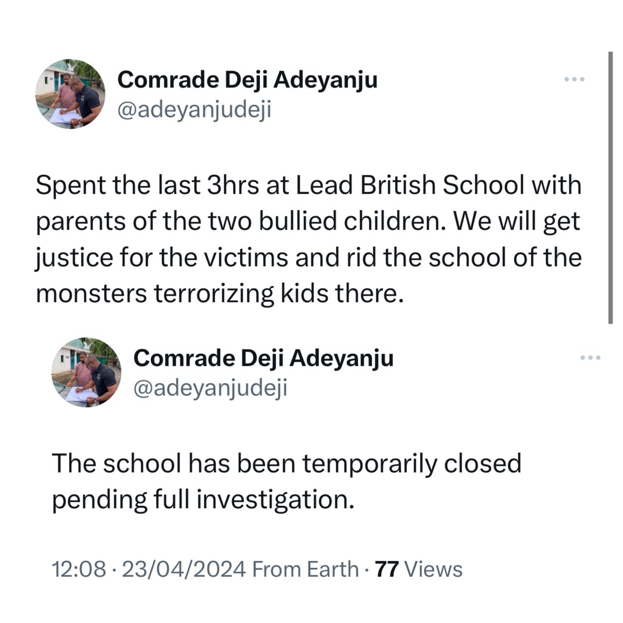 Bullying: Lead British School temporarily shut down - Deji Adeyanju