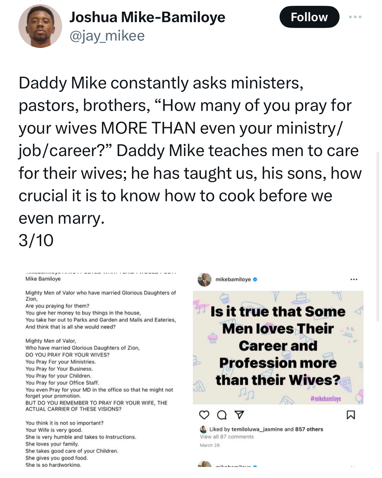 Clear the rage that?s veiling your eyes- Pastor Mike Bamiloye?s son tells Nigerian lady who criticized his father for his message on women and marriage