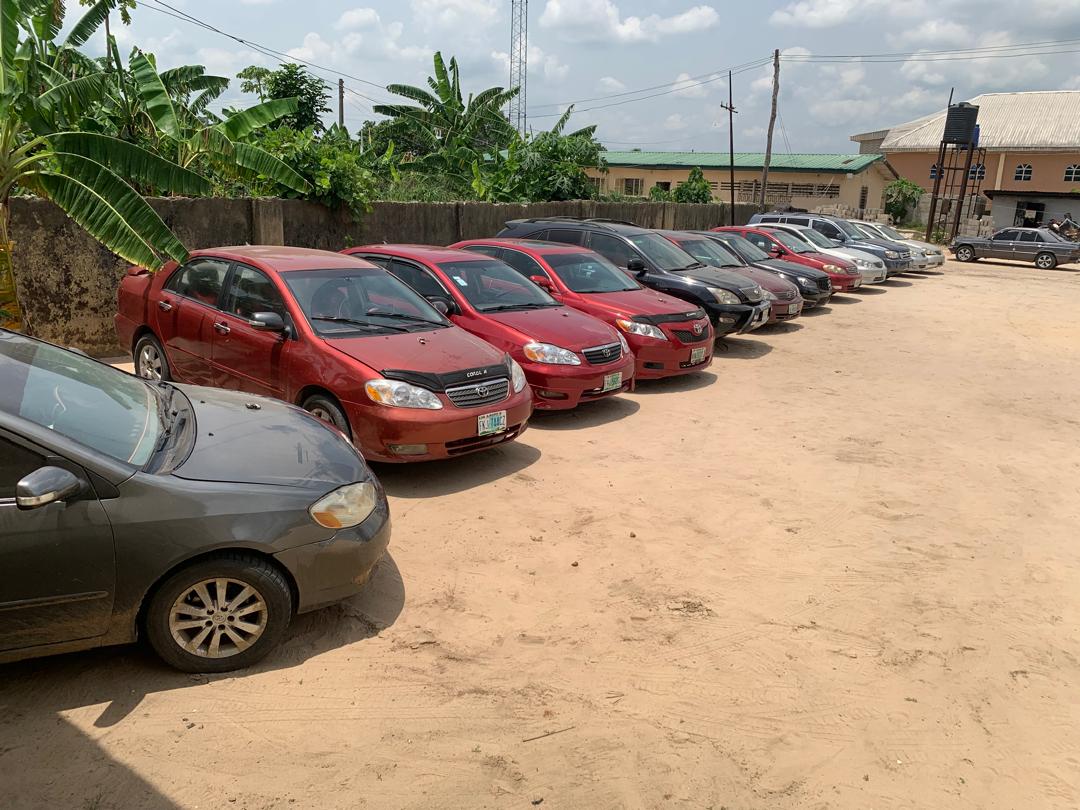 Three arrested as Delta police smash notorious car snatching syndicate, recover 12 stolen cars