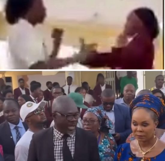 Minister of Women Affairs, Uju Kennedy Ohanenye, visits Lead British School Abuja after video of some students bullying another student surfaced online