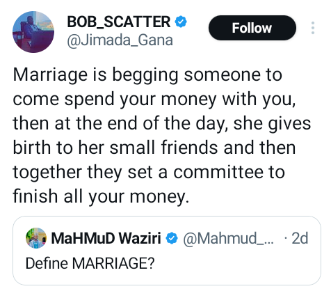 Nigerian man shares his definition of marriage