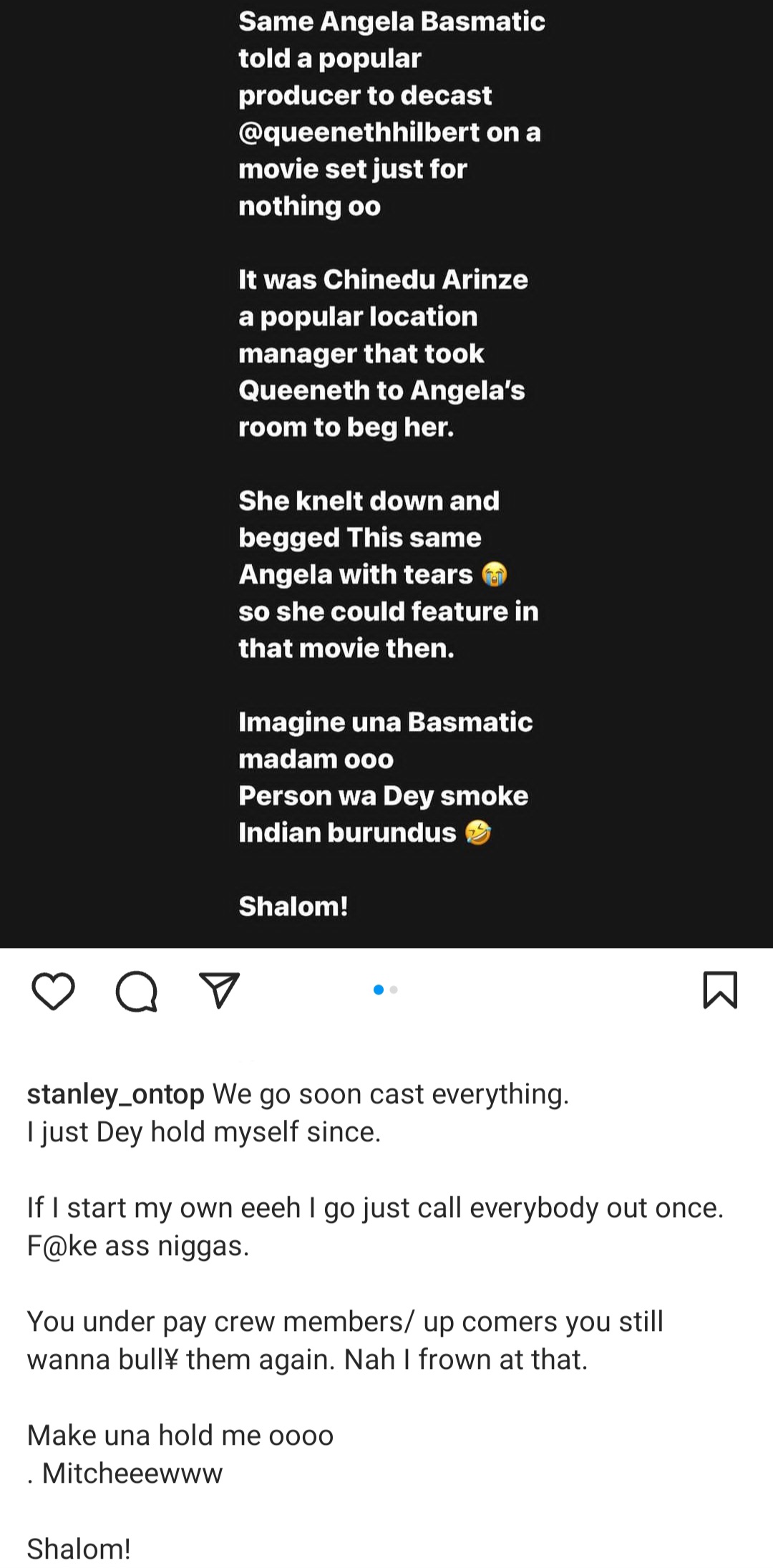 Actress Queeneth Hilbert calls out Mercy Johnson for "decasting" her in a movie and Angela Okorie for following suit because of their friendship