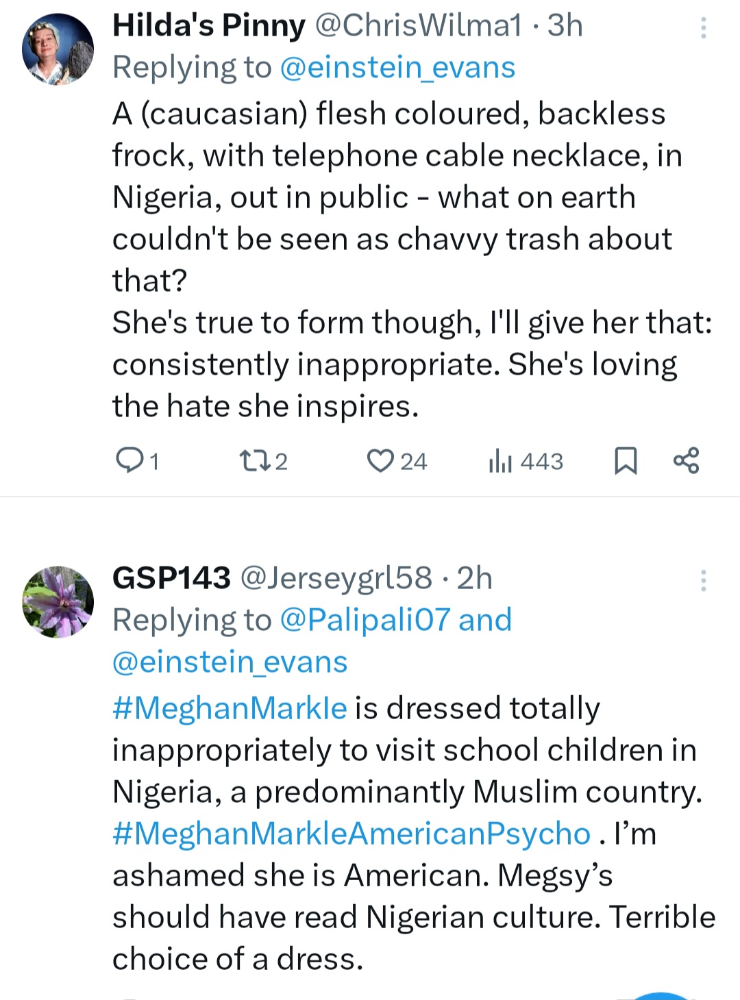 Meghan Markle called out for dressing "inappropriately" to visit a school in Nigeria