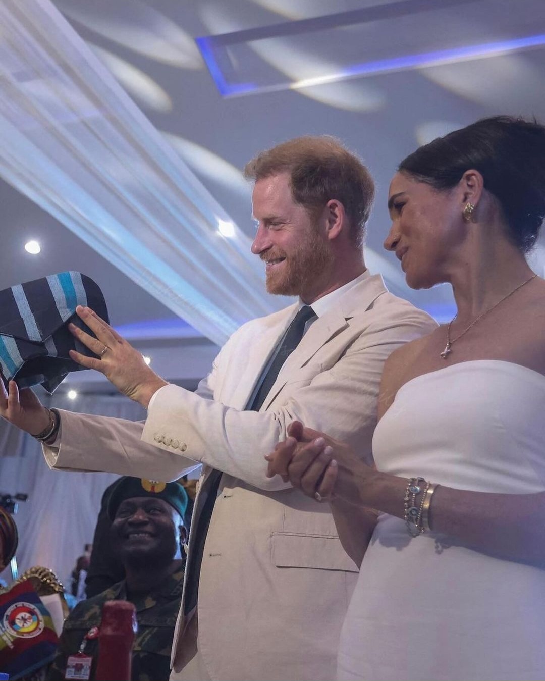 Prince Harry and Meghan Markle attend a reception hosted by the Chief of Defense Staff (photos/video)