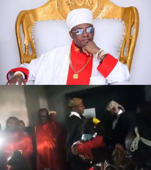 Palace chiefs, priests and priestesses, others storm court premises to support Oba of Benin over case filed against him by suspended Enigies