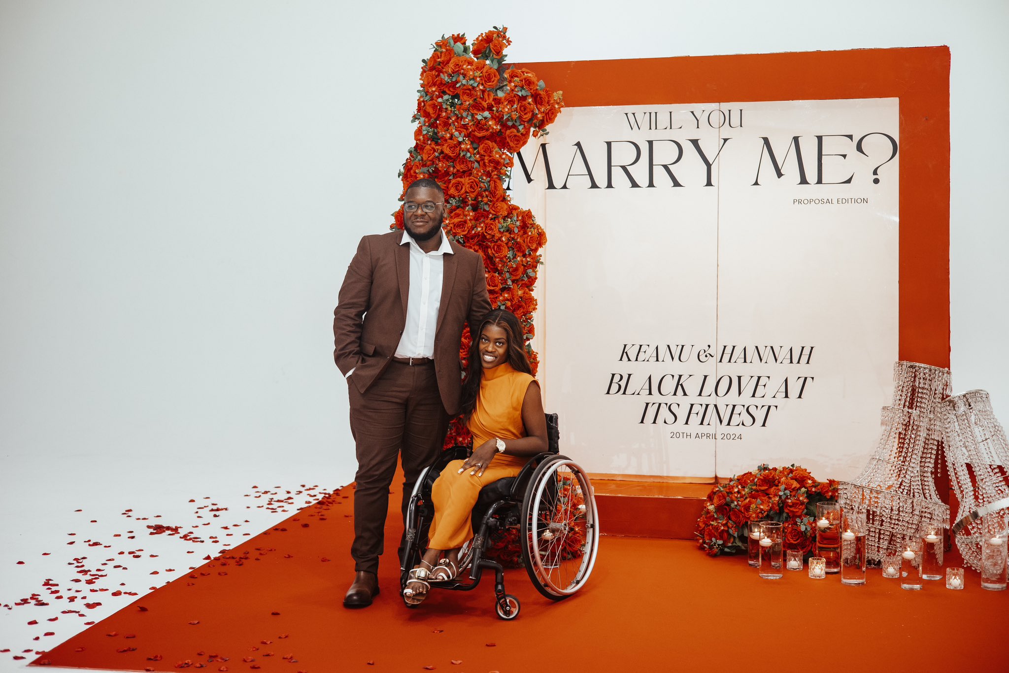 Beautiful moment man kneels to propose to his wheelchair-bound girlfriend
