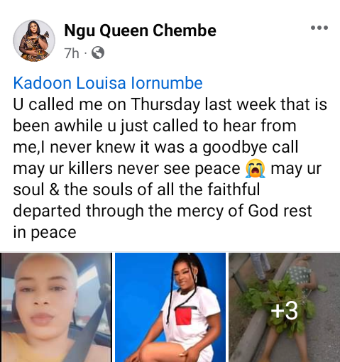 Young woman found dead by roadside in Abuja identified as Kadoon Louisa Iornumbe (video)