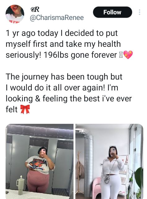 Woman shows off her stunning weight loss transformation